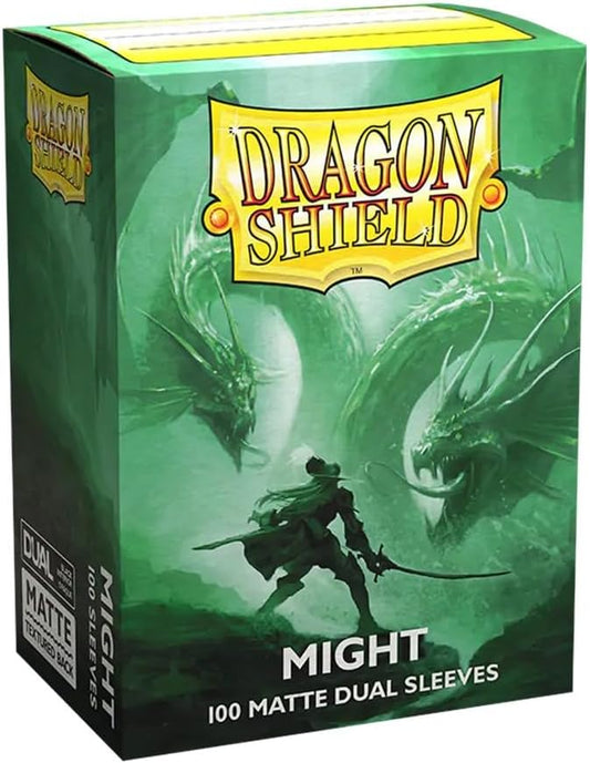 10 Packs Dragon Shield Dual Matte Might Light Green Standard Size 100 ct Card Sleeves Display Case