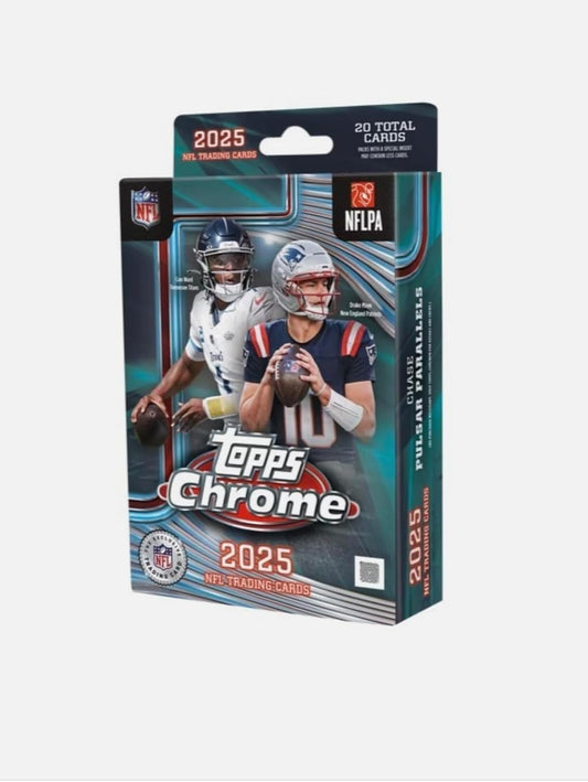 2025 Topps Chrome Football Hanger Box (20 Cards) Pulsar Parallels