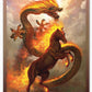 Dragon Shield | Matte Dual Art Sleeves | Fire Horse | 100 CT - Smooth & Tough Premium TCG Sleeves | Compatible with Pokemon, Flesh & Blood, One Piece & Magic The Gathering
