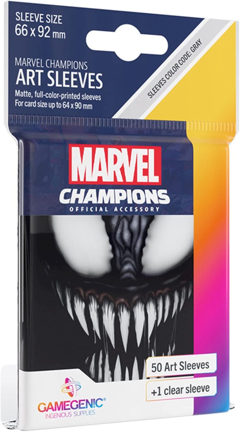 Gamegenic Marvel Champions The Card Game Official Venom Art Sleeves | Pack of 50 Art Sleeves and 1 Clear Sleeve | Card Game Holder | Use with TCG and LCG Games | Made by Fantasy Flight Games