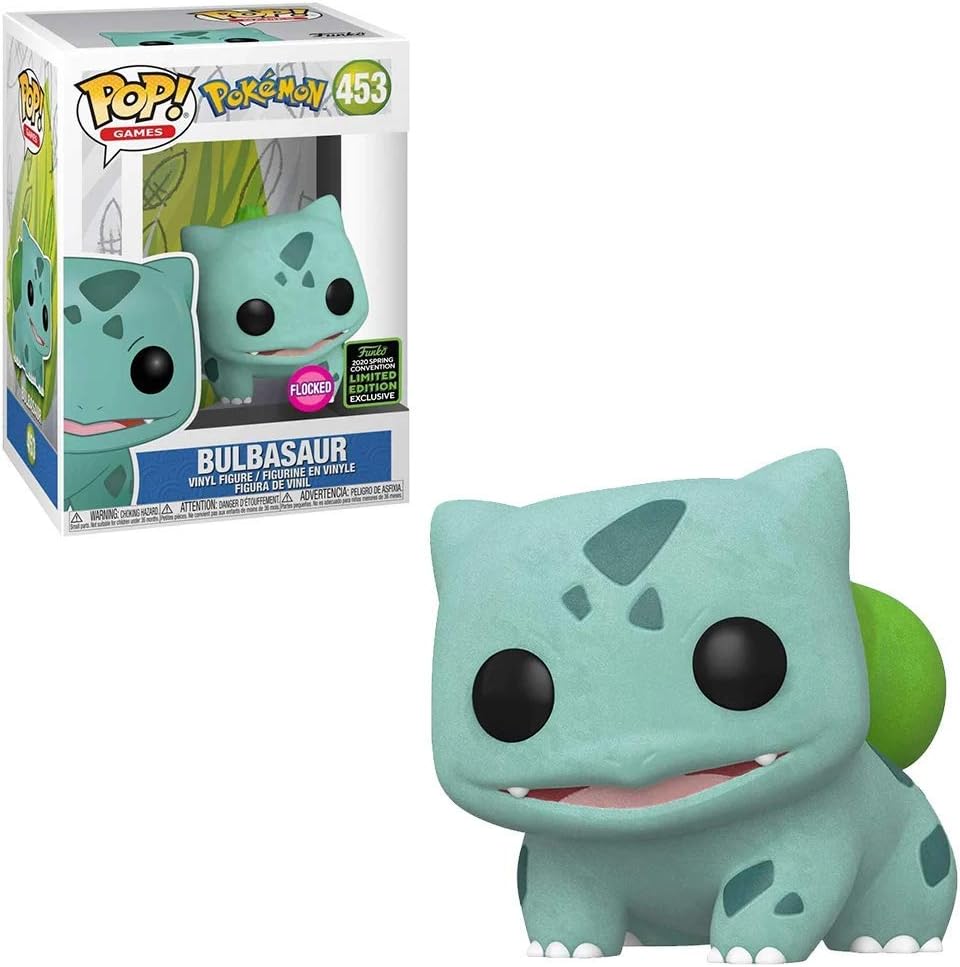 Funko Pop! Games: Pokémon - Flocked Bulbasaur Vinyl Figure, Spring Convention Exclusive