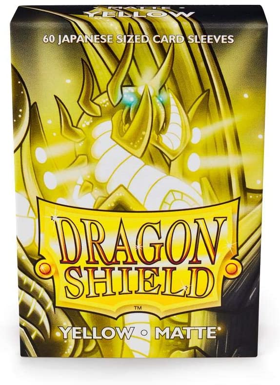 Dragon Shield 60ct Japanese Mini Card Sleeves Display Case (10 Packs) - Matte Yellow