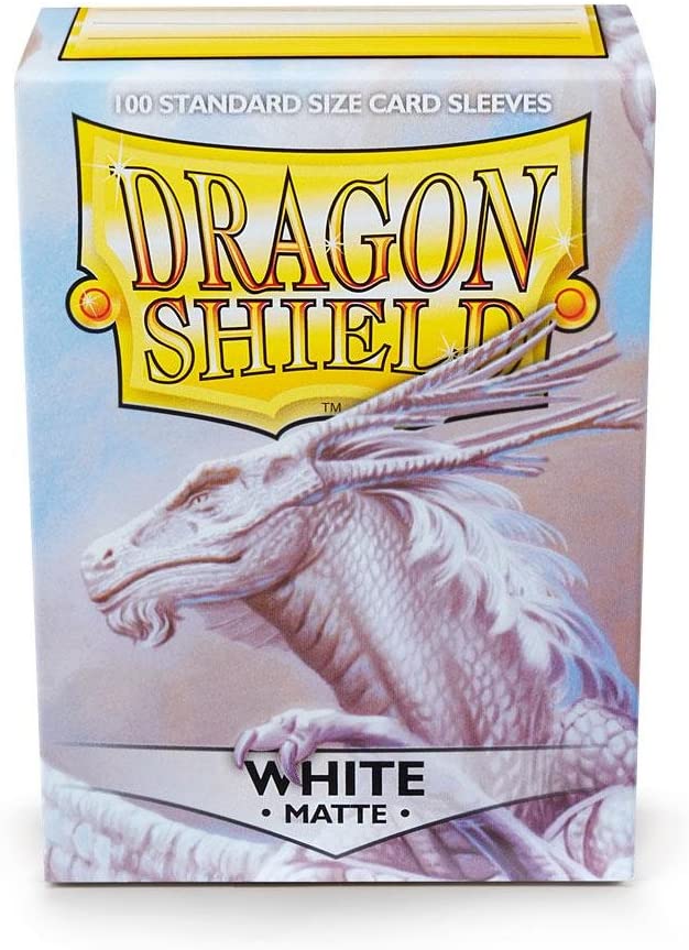 Dragon Shield 100ct Standard Card Sleeves Display Case (10 Packs) - Matte White