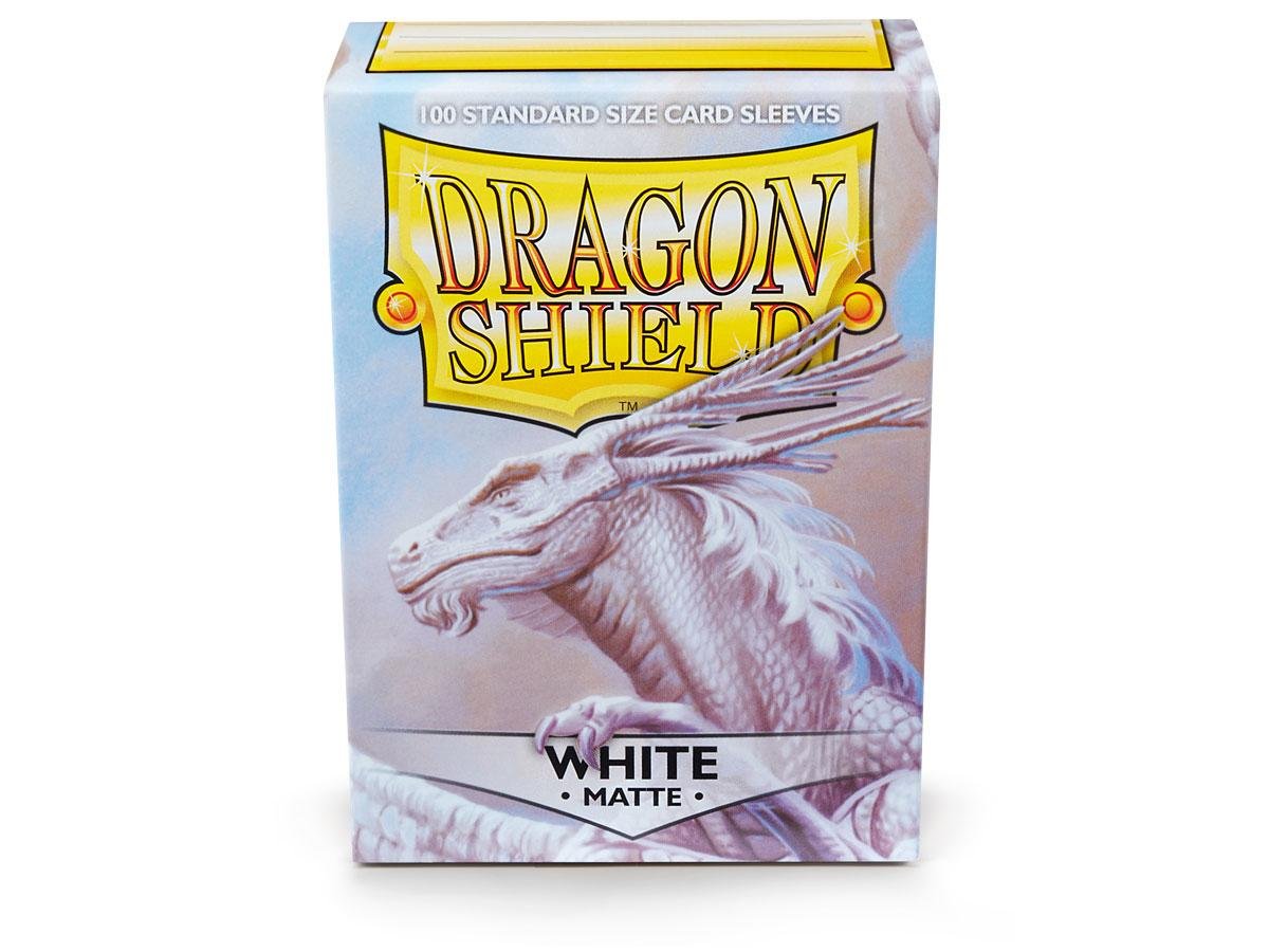 10 Packs Dragon Shield Matte White Standard Size 100 ct Card Sleeves Display Case