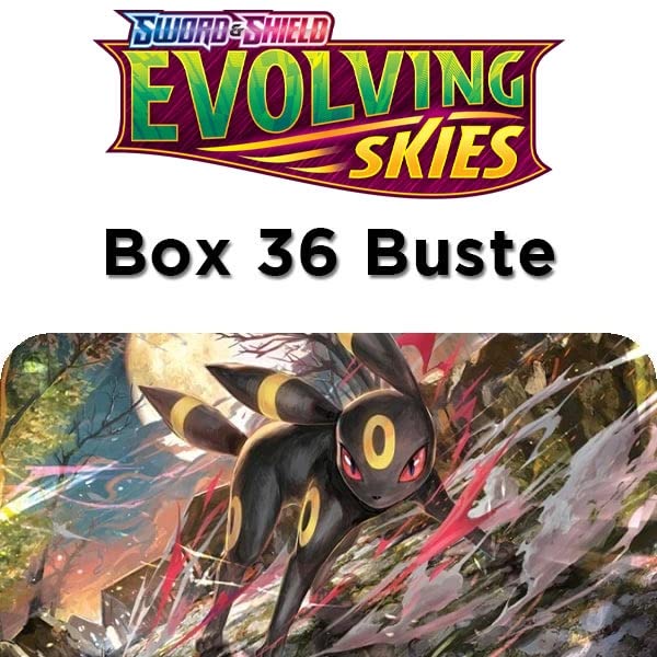 Pokemon TCG: Sword & Shield Evolving Skies Booster Box, Size: 4. Booster Display