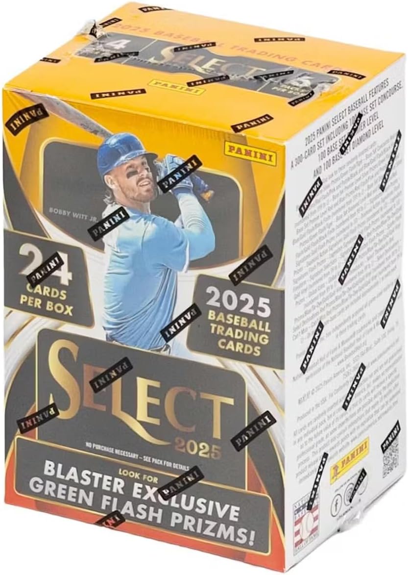 2025 Panini Select Baseball Hobby Blaster Trading Card Box (Chase Hobby Blaster Exclusive Green Flash Parallels)