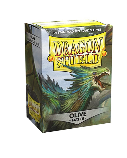 Arcane Tinmen Dragon Shield Standard Size Sleeves  Matte Olive 100CT - Card Sleeves are Smooth & Tough - Compatible with Pokemon, Yu-Gi-Oh!, & Magic The Gathering Card Sleeves  MTG, TCG, OCG,ART11040