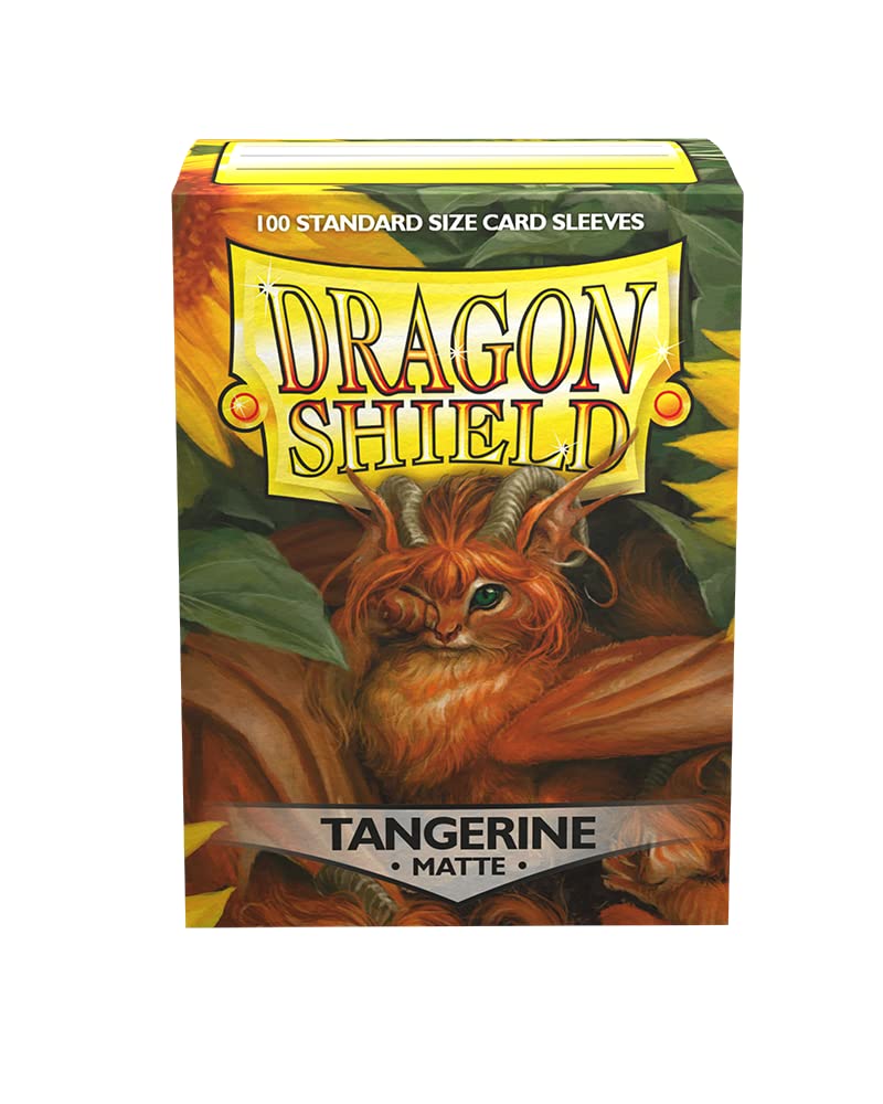 Dragon Shield Standard Size Sleeves – Matte Tangerine 100CT - Card Sleeves are Smooth & Tough - Compatible with Pokemon, Yu-Gi-Oh!, & Magic The Gathering Card Sleeves – MTG, TCG, OCG