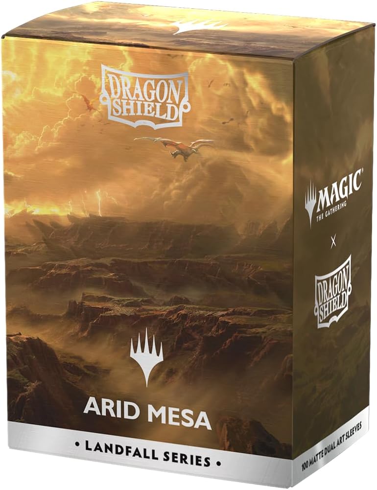 Dragon Shield | Matte Dual Art Sleeves | 100 CT - Smooth & Tough Premium TCG Sleeves | Compatible with Magic: The Gathering | Landfall Series – Arid Mesa