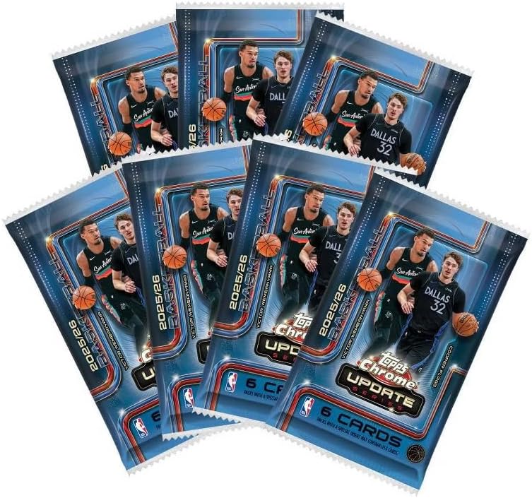 2025-2026 Topps NBA Chrome Update Series Basketball Trading Card Mega Box