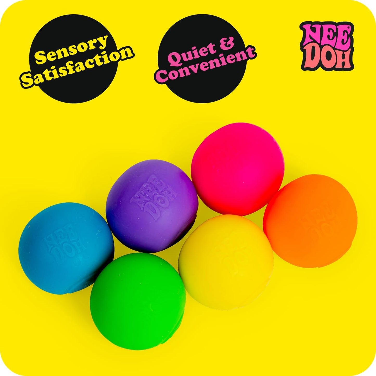 Schylling NeeDoh Rainboh Teenie - Sensory Squeeze Toy - Contains 6 Mini Groovy Globs - 1.5" Wide - Multicolored