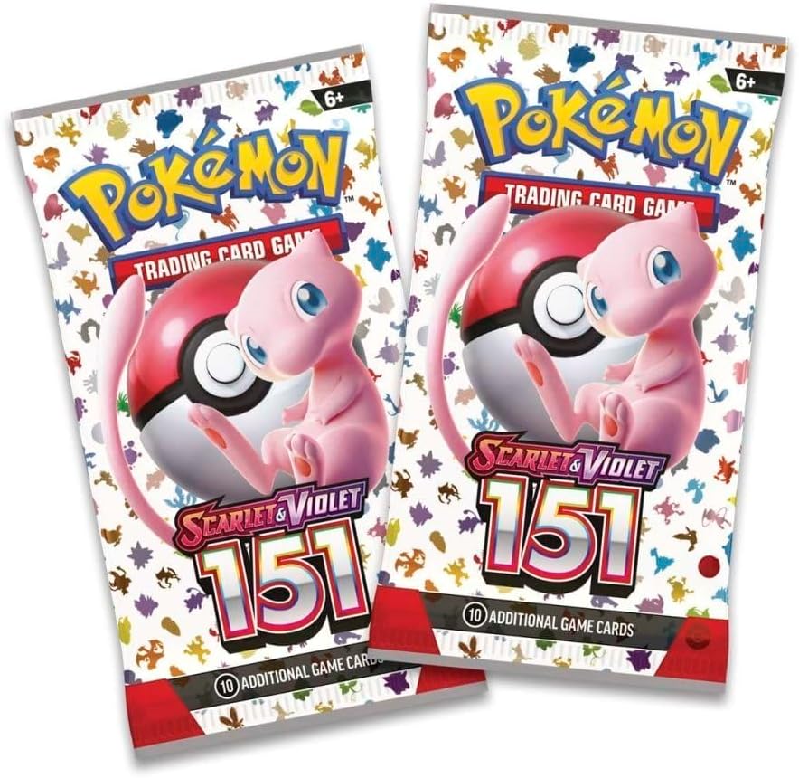 Pokemon TCG: Scarlet & Violet—151 Mini Tin – Meowth and Hitmonchan (2 Booster Packs, 1 Coin & 1 Art Card)