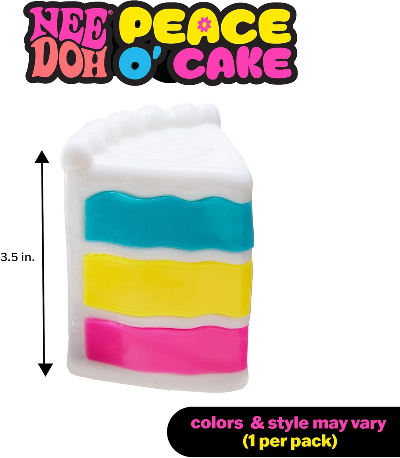 Schylling Needoh Peace O Cake - Sensory Squeeze Toy - Colors May Vary