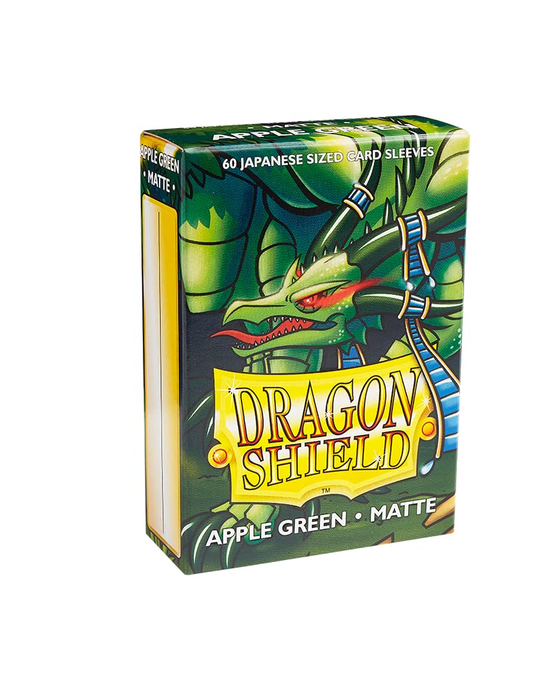 Arcane Tinman Dragon Shield Japanese Size Sleeves – Matte Apple Green 60CT - Card Sleeves Smooth & Tough - Compatible with Pokemon, Yu-Gi-Oh!, & More– TCG, OCG,ART11118