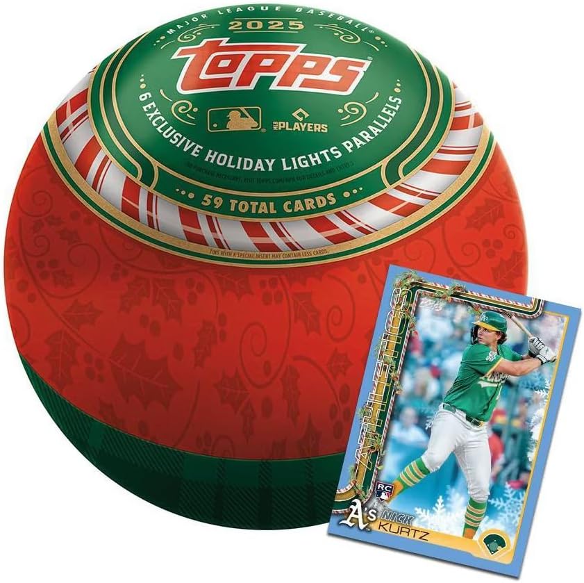 2025 Topps MLB Holiday Baseball Trading Card Tin