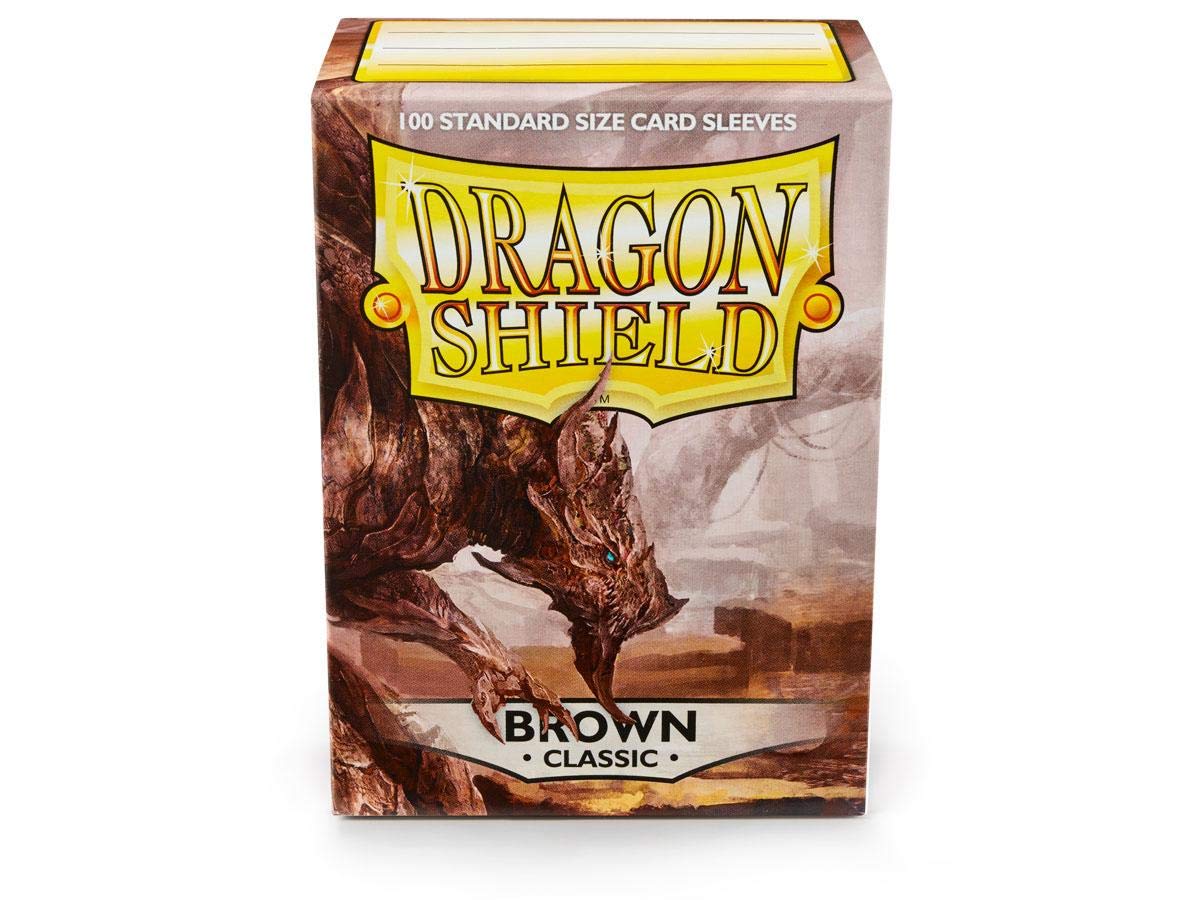 10 Packs Dragon Shield Classic Brown Standard Size 100 ct Card Sleeves Display Case