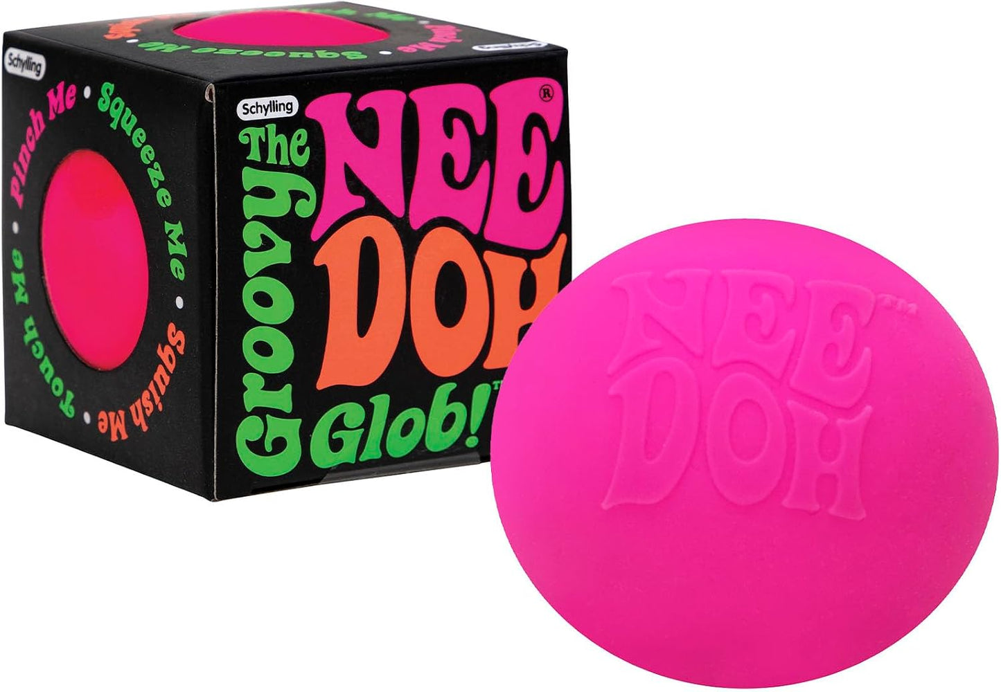 Schylling NeeDoh Original Groovy Glob - Sensory Fidget Toy - Pink - Ages 3 to Adult , 1 Count ( Pack of 1)