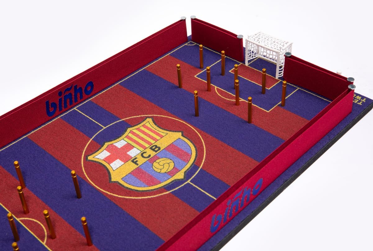 Binho Board Classic Board Game FC Barcelona Football Club Edition - 2-Player Fast-Paced Finger Flicker Pinball Family Board Game - Portable Tabletop Sports Game Set for Any Occasion