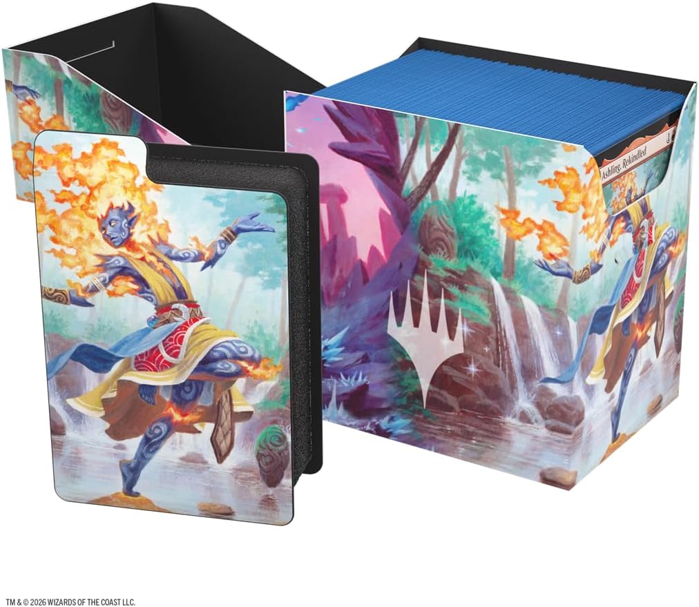 Gamegenic Magic: The Gathering Lorwyn Eclipsed SOFT DYNACRATE 100+ XL - Ashling, Rekindled/Ashling, Rimebound Design, Flexible Sizemorph Divider for 80–100+ Double-Sleeved Cards, Self-Lock Mechanism