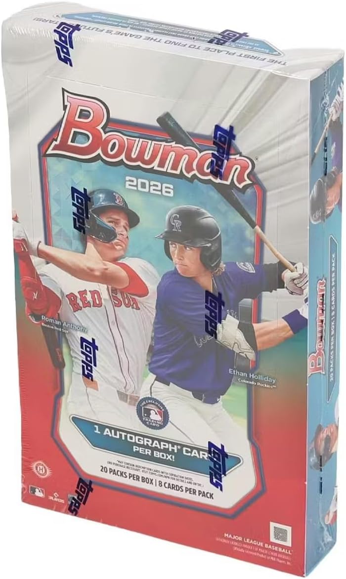 2026 Topps Bowman Baseball Hobby Trading Card Box (1 Autograph Card Per Box)