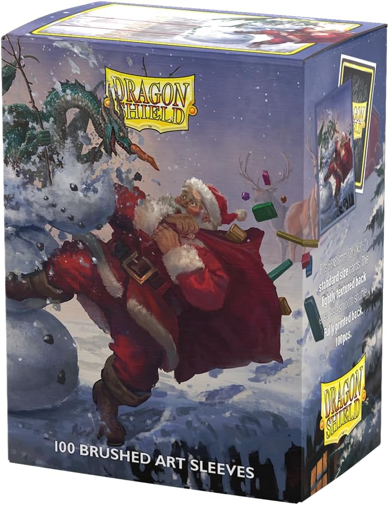 Dragon Shield | Brushed Art Sleeves | Christmas 2025 | 100 CT - Smooth & Tough Premium TCG Sleeves | Compatible with Pokemon, Flesh & Blood, One Piece & Magic The Gathering