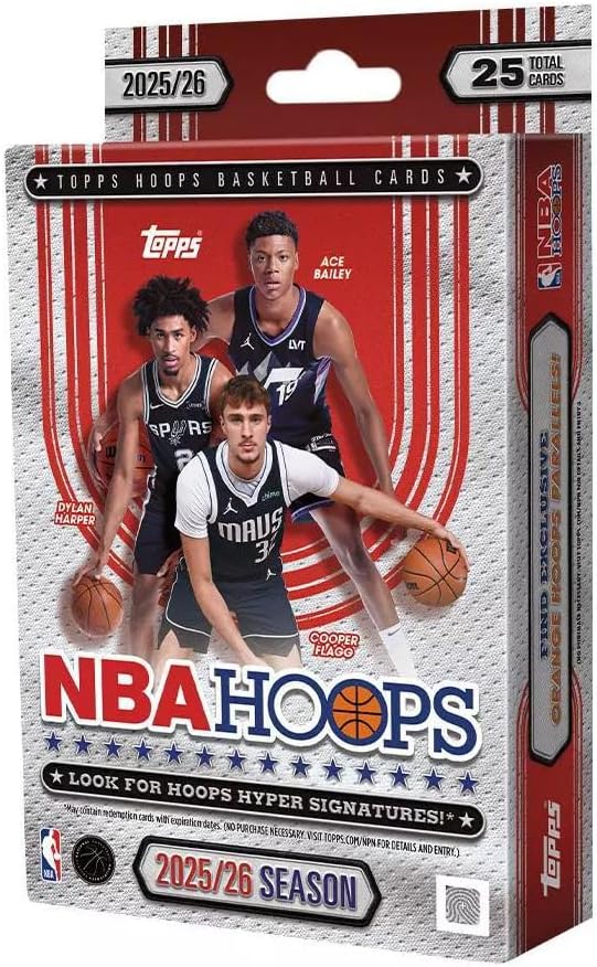 2025-26 Topps NBA Hoops Basketball Trading Card Hanger Box