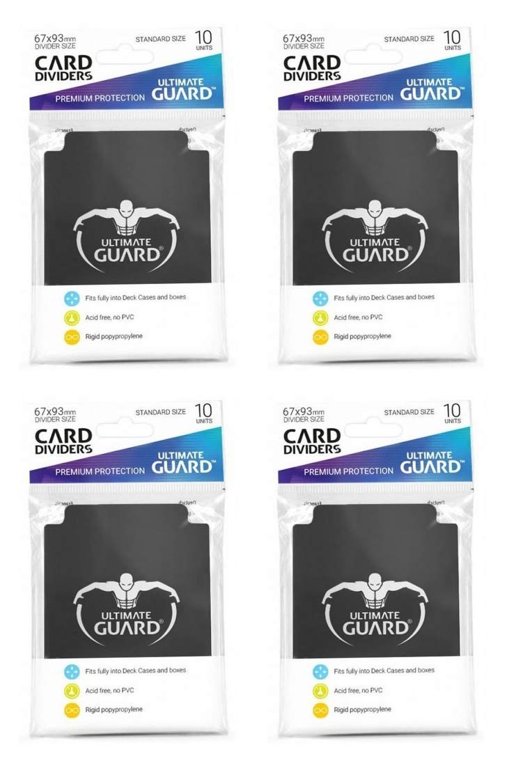 40 Ultimate Guard Trading Card Dividers (4 10ct Packs) Black