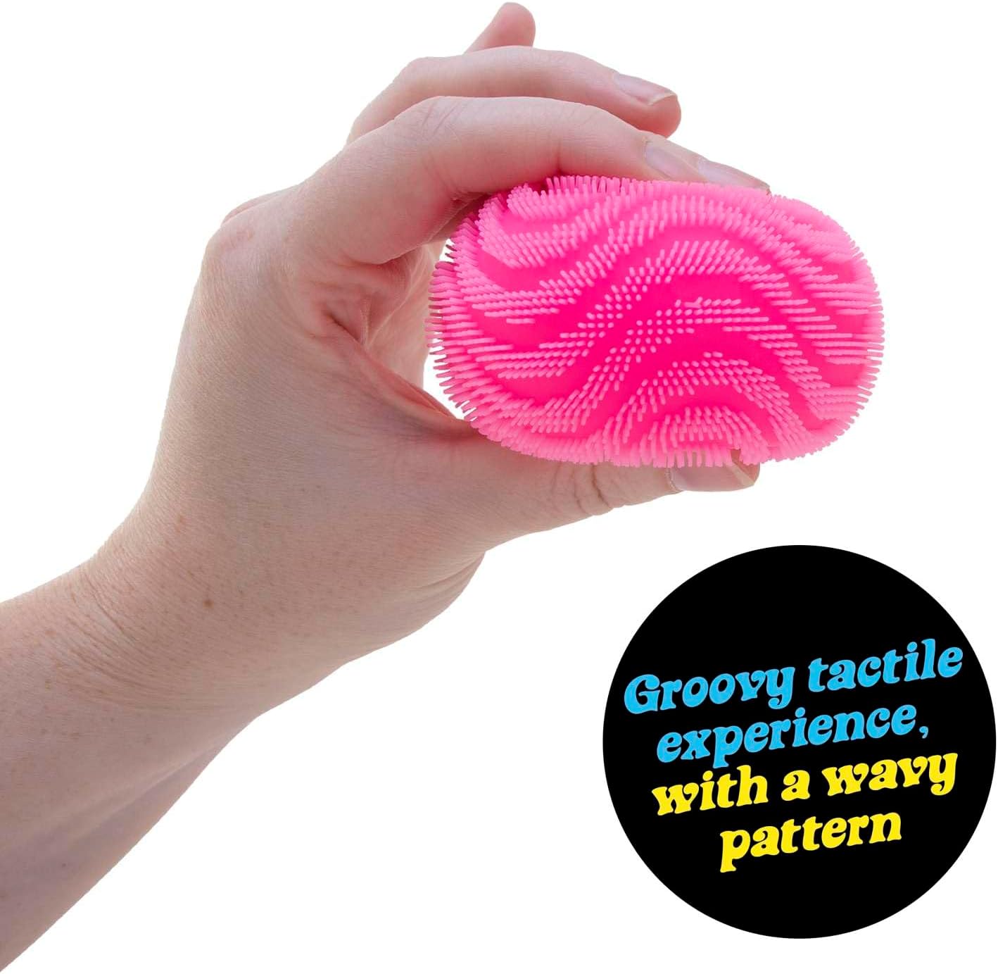 Schylling NeeDoh Fuzz Ball Wonder Waves - Squeeze Toy with a Velvet Texture and Soft Cloud Squish - 2.25" Ball - Color May Vary (Pack of 1)