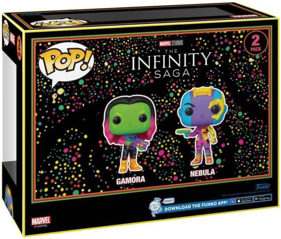 Funko Pop! Exclusive Black Light Two Pack Marvel Guardians of The Galaxy Vol. 2 Gamora & Nebula #2