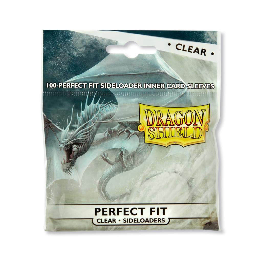 Dragon Shield Bundle: 2 Packs Clear Perfect Fit Standard Size Sideloader Sleeves - 200 Sleeves Total