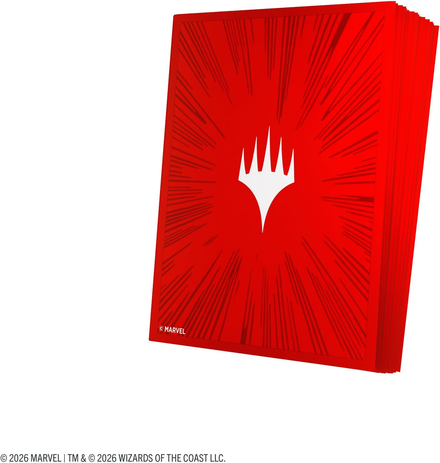 Magic: The Gathering Marvel Super Heroes Premium Double Sleeving Pack 100 | Gamegenic Comic Burst Red Deck Protector Set with Art Sleeves & Inner Sleeves for MTG Commander Cards