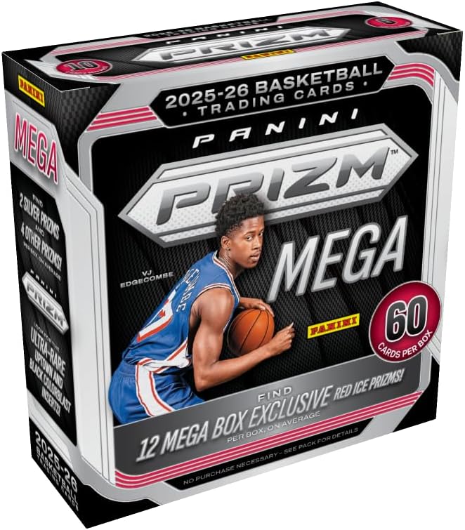 2025-26 Panini Prizm Basketball Retail Mega Box | Exclusive Retail Prizms, Rookie Cards, Factory Sealed Trading Card Box