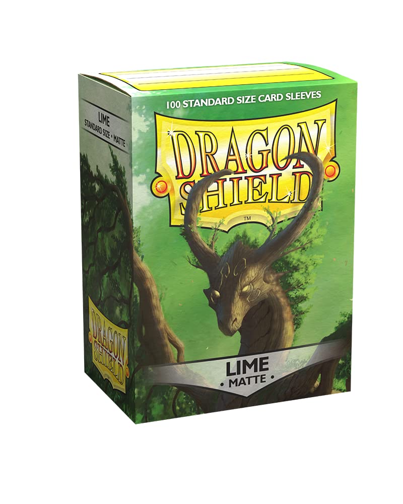 Dragon Shield Sleeves - Matte Lime 100 CT - MGT Card sleeves - Compatible with Magic the Gathering card sleeves Pokemon and other card games