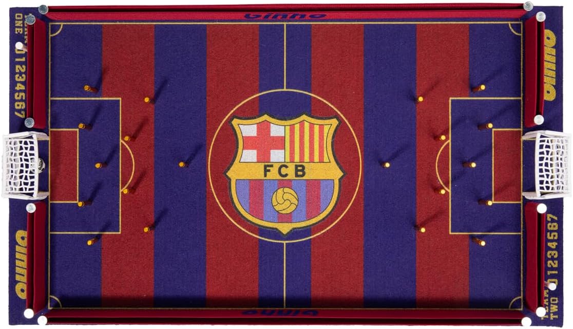 Binho Board Classic Board Game FC Barcelona Football Club Edition - 2-Player Fast-Paced Finger Flicker Pinball Family Board Game - Portable Tabletop Sports Game Set for Any Occasion
