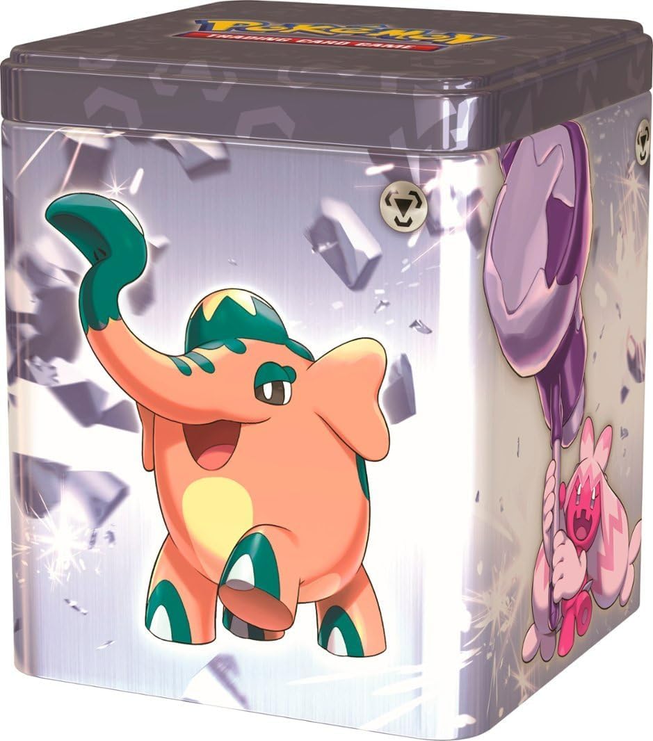 Pokemon TCG: 2024 Stacking Tin Metal - 3 Packs, 2 Stickers