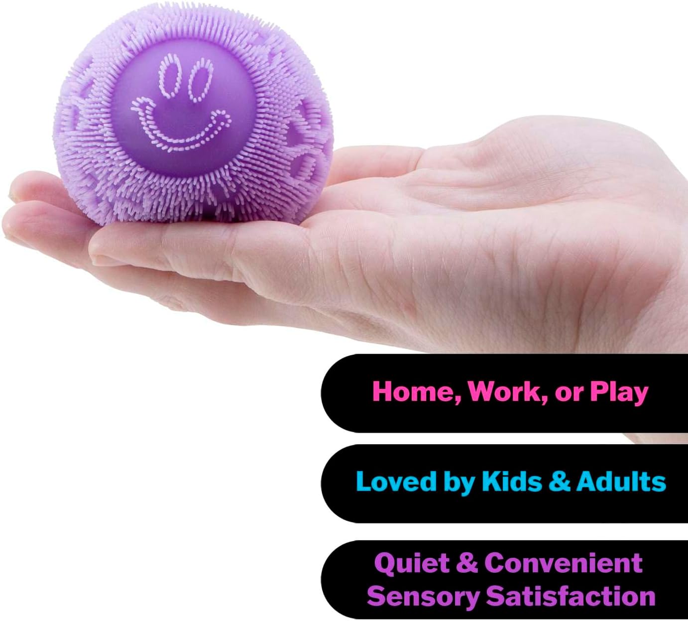 Schylling NeeDoh Fuzz Ball Flower Power - Sensory Toy with a Velvet Texture and Soft Cloud Squish - Pattern You Can See and Feel - Ages 3 and Up - Color May Vary