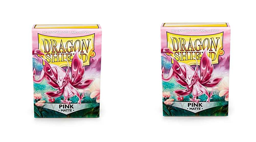 2 Packs Dragon Shield Matte 60 ct Pink Standard Size Card Sleeves Individual Pack