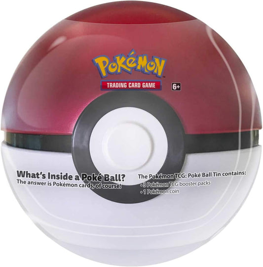 Pokemon TCG: Poke Ball Tin Red - 3 Booster Pack with 1 Coin
