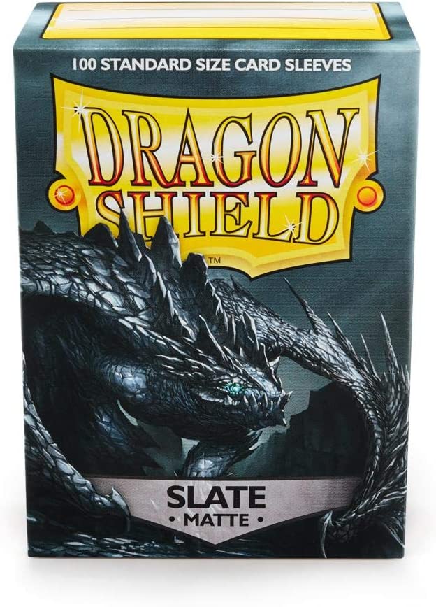 Dragon Shield 100ct Standard Card Sleeves Display Case (10 Packs) - Matte Slate Grey