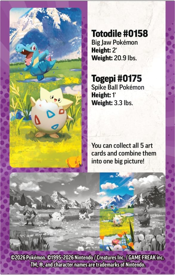 Pokemon TCG: Mega Evolution—Ascended Heroes Mini Tin: Togepi & Totodile (1 Sticker Sheet, a Pokémon Art Card & 2 Booster Packs)
