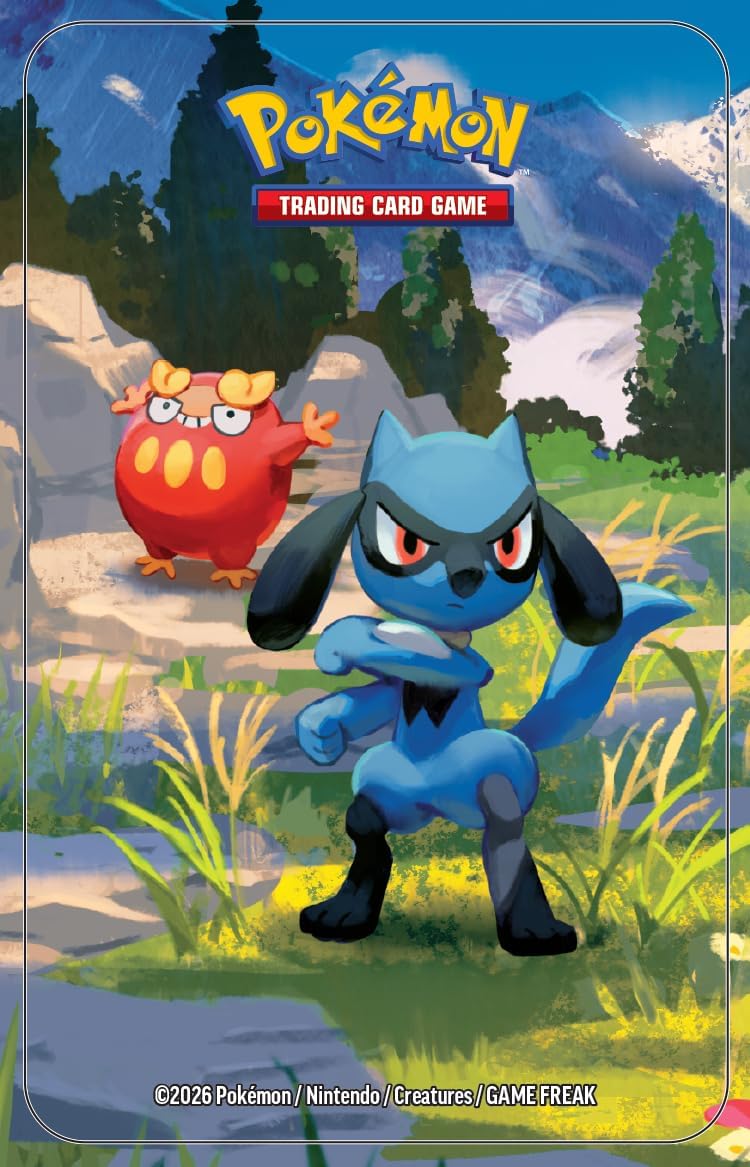 Pokemon TCG: Mega Evolution—Ascended Heroes Mini Tin: Riolu & Darumaka (1 Sticker Sheet, a Pokémon Art Card & 2 Booster Packs)