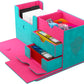 Gamegenic The Academic 133+ XL Premium Deck Box | Double-Sleeved Card Storage | Card Game Protector | Holds Up to 122 Cards Plus Game Accessories | Teal/Pink Color