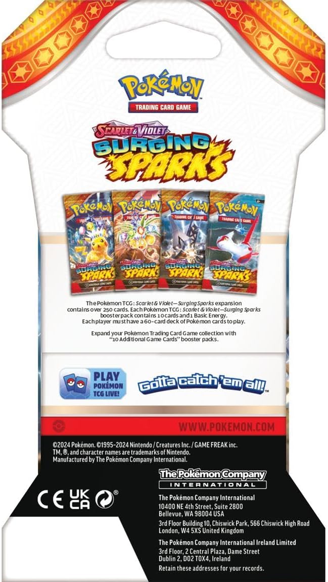 Pokemon TCG Surging Spark Booster Pack Lot (8 PACKS) - 80 Cards