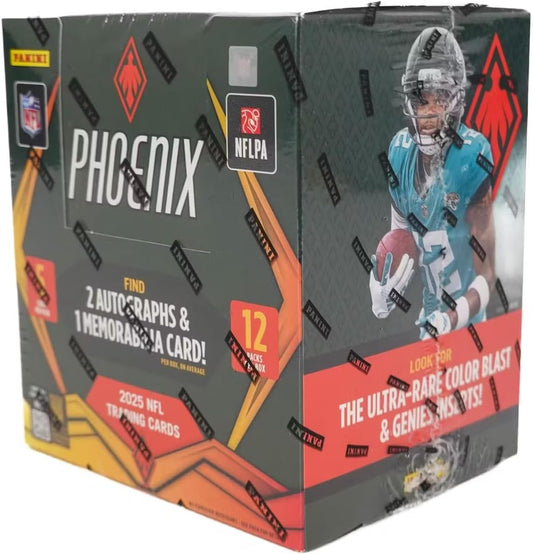 Panini 2025 Phoenix Football Hobby Trading Card Box (2 Autographs Per Box Including 1 Rookie Patch Autograph)