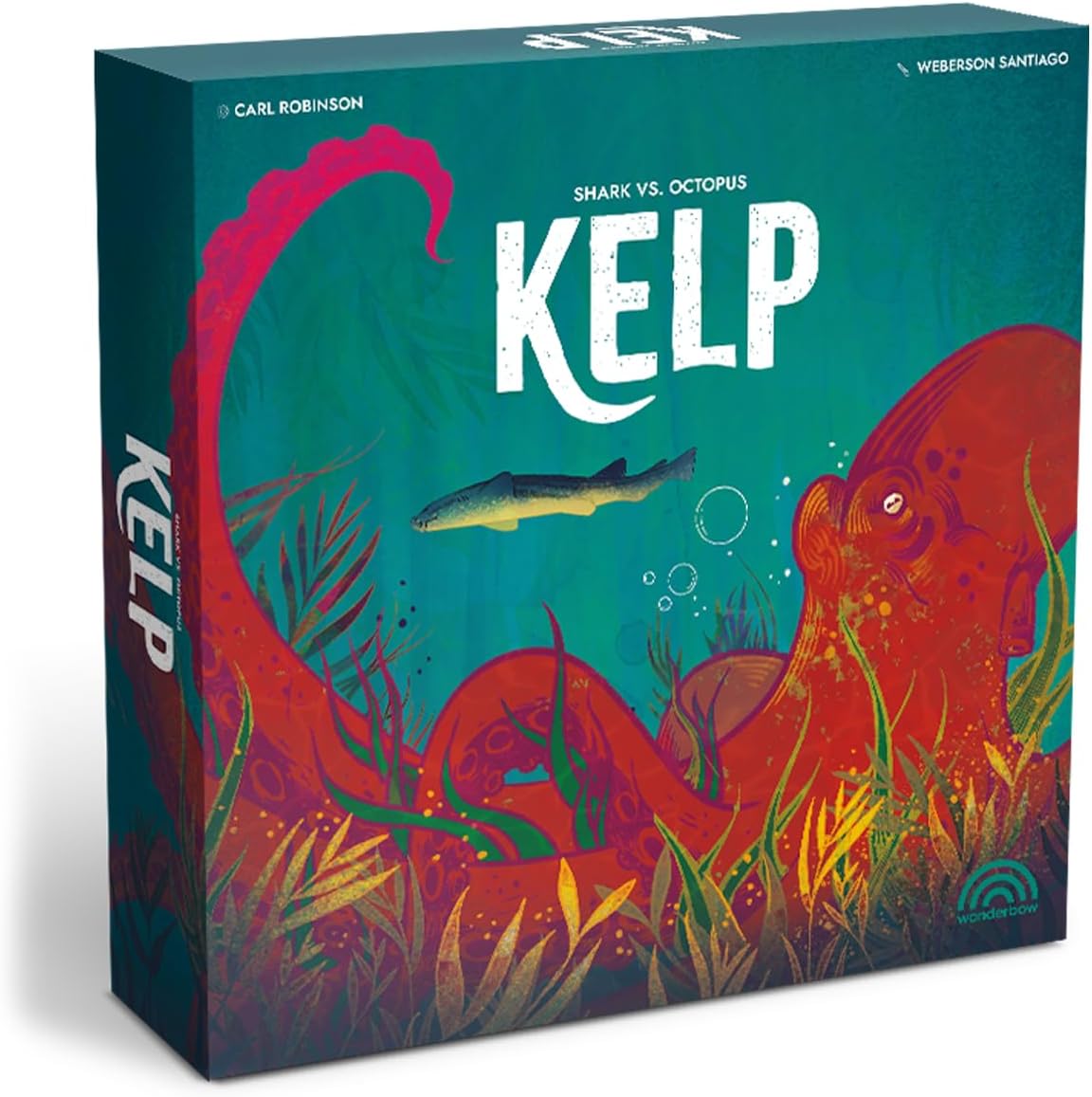 Kelp - Shark vs. Octopus • 2 Player Game • Strategy Board Game, Asymmetric Gameplay • Authentic Copy • English, Ages 10+ • Standard Edition, Made by Wonderbow Games