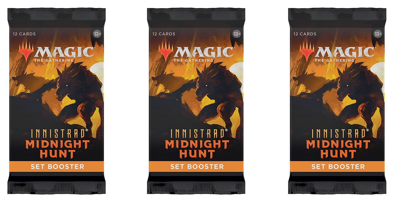 3 Packs MTG Set Booster Pack Lot MTG Innistrad Midnight Hunt