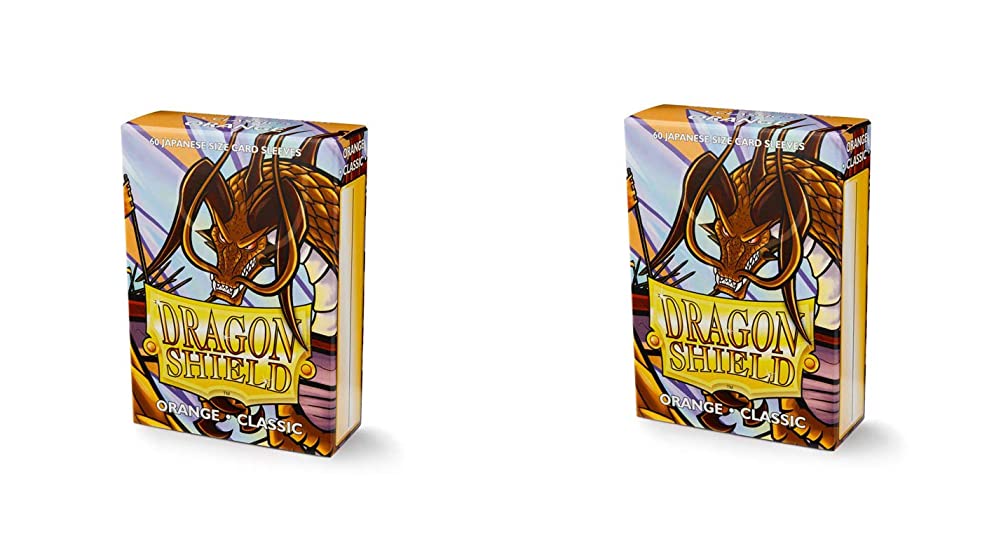 2 Packs Dragon Shield Classic Mini Japanese Orange 60 ct Card Sleeves Value Bundle!