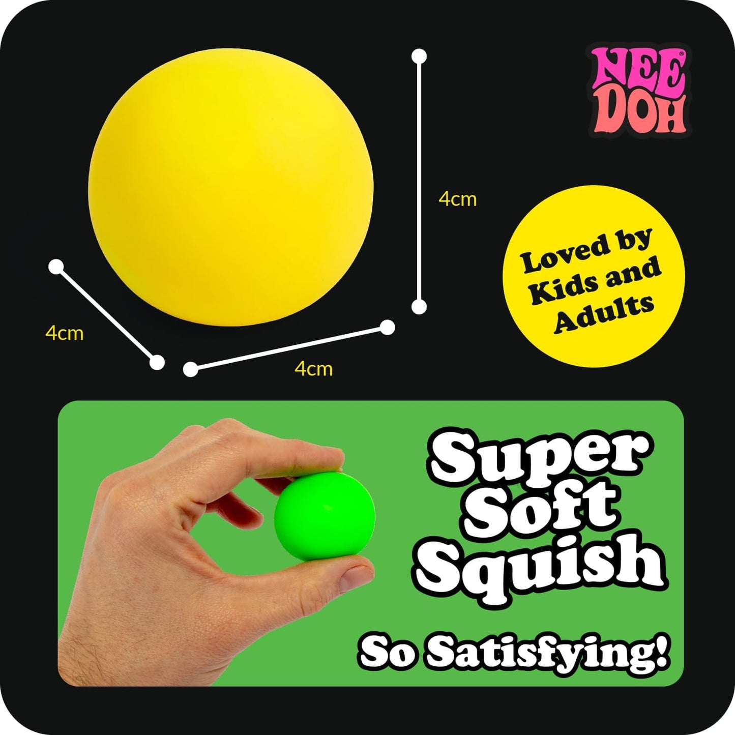 Schylling NeeDoh Rainboh Teenie - Sensory Squeeze Toy - Contains 6 Mini Groovy Globs - 1.5" Wide - Multicolored