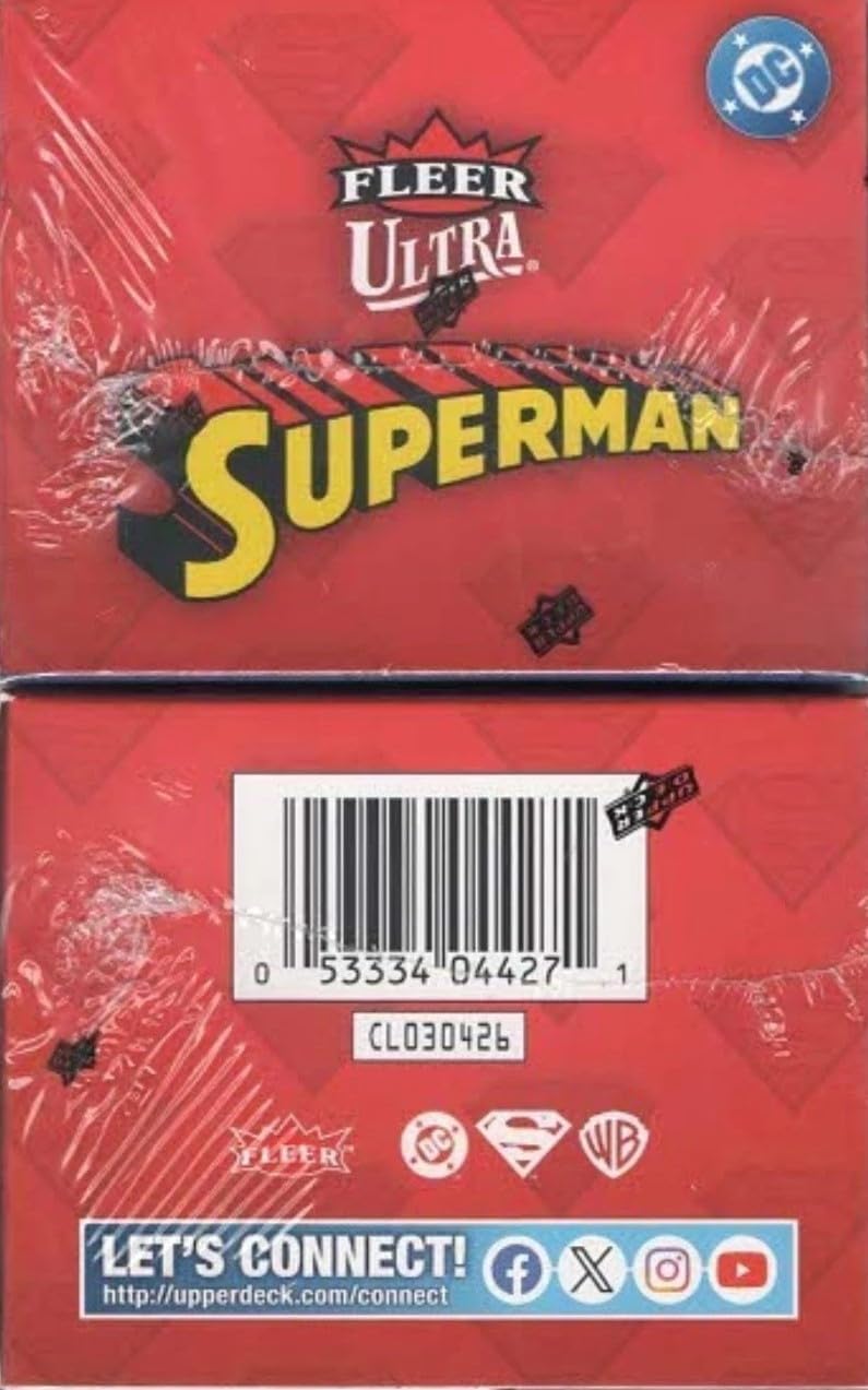 2026 Upper Deck Fleer Ultra Superman Blaster Box with Chance for Blaster Exclusive Ultra Stars Green Parallels and Other Inserts