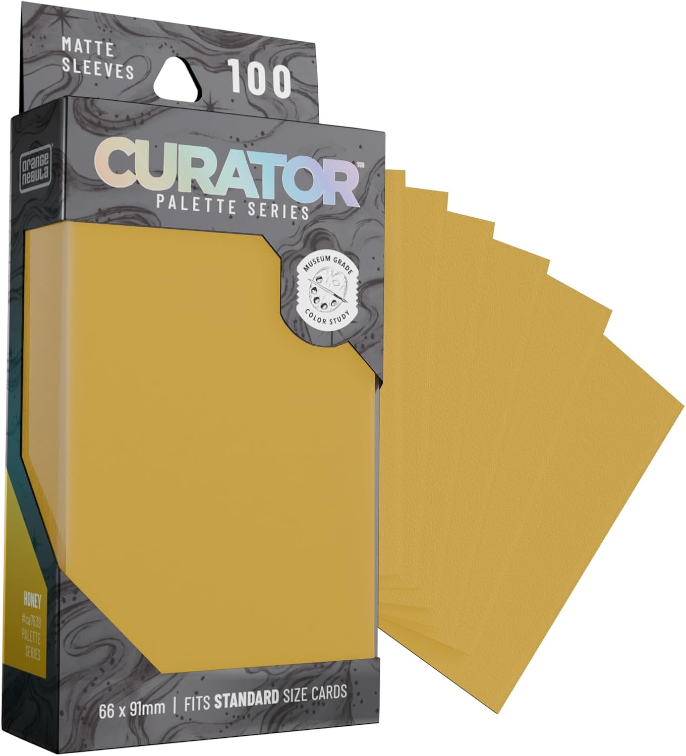 Curator Tournament TCG Matte Sleeves - Standard Size (66x91mm) w/Black Backs - Non-PVC - “Honey” (Yellow) Palette Series
